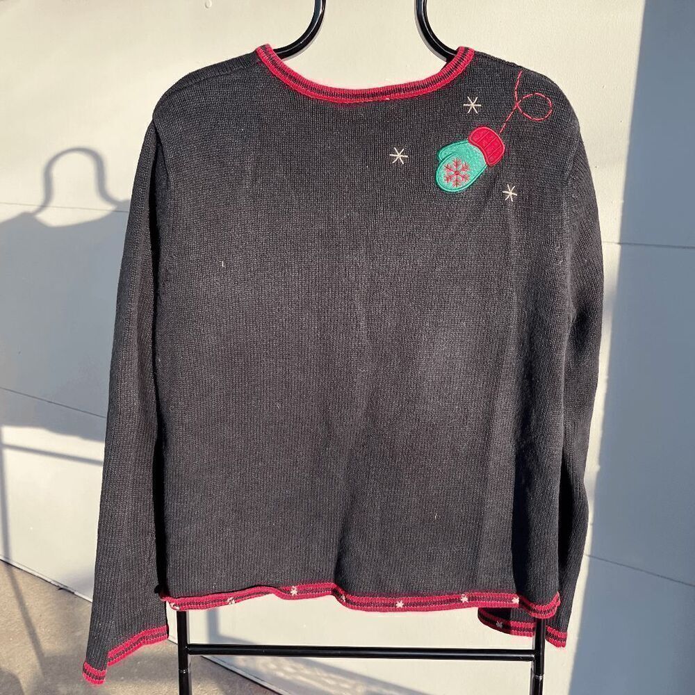 Vintage Fieldgear Holiday Knit Cardigan with Mittens Embroidery - Size L - Picture 3 of 5